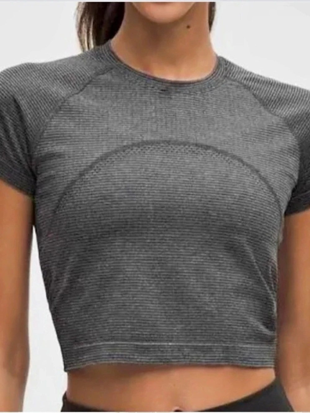 lululemon Swiftly Tech Cropped Short-Sleeve Shirt 2.0 Gray Cropped Short Sleeve